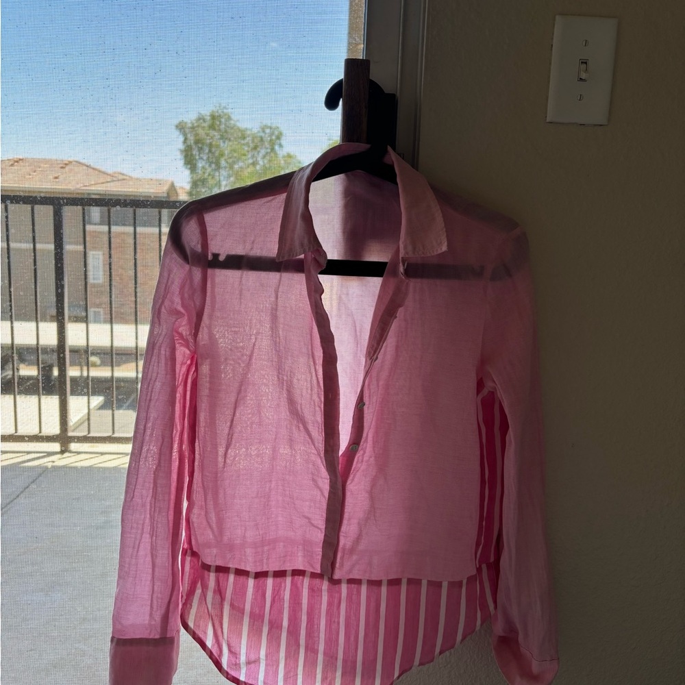 Lightweight Pink Button-Down Women's Shirt